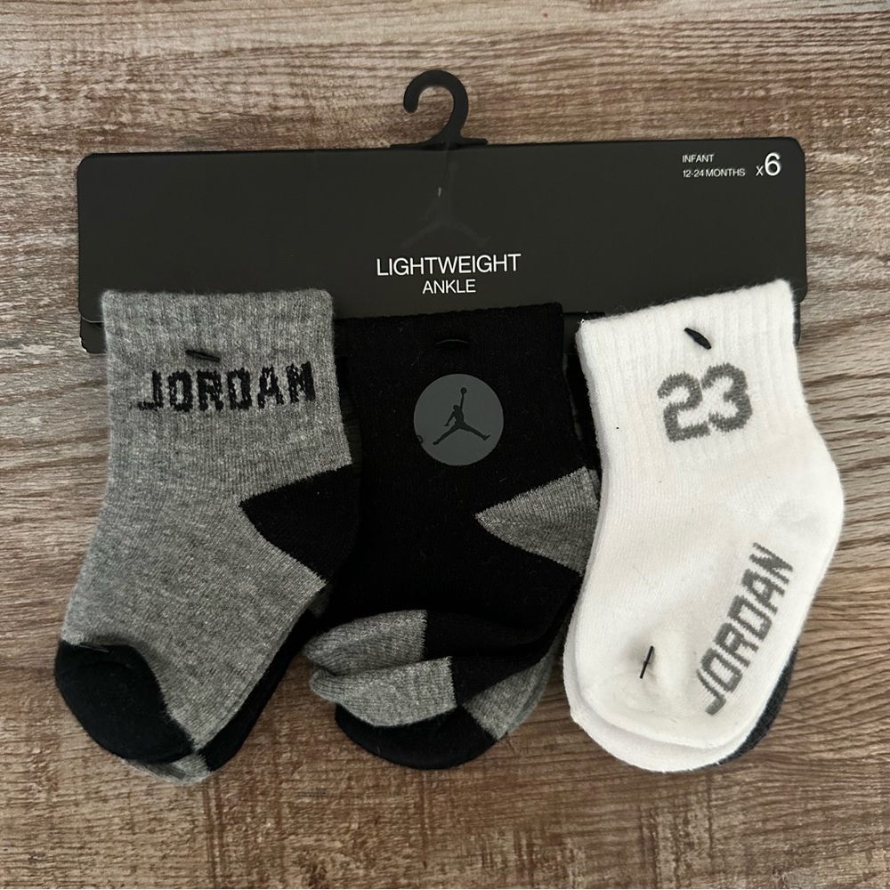 NWT Jordan 6PCK Infant Ankle Socks (Size: Infant 12-24 Months)